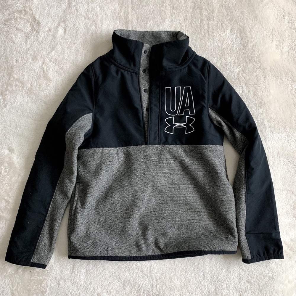 Under Armor Black and Grey Quarter Zip Hoodie